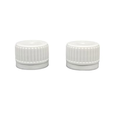 ฝาปิดสกรู PP แบบงัดแงะ Evident สีขาว 28/410 Ribbed Surface