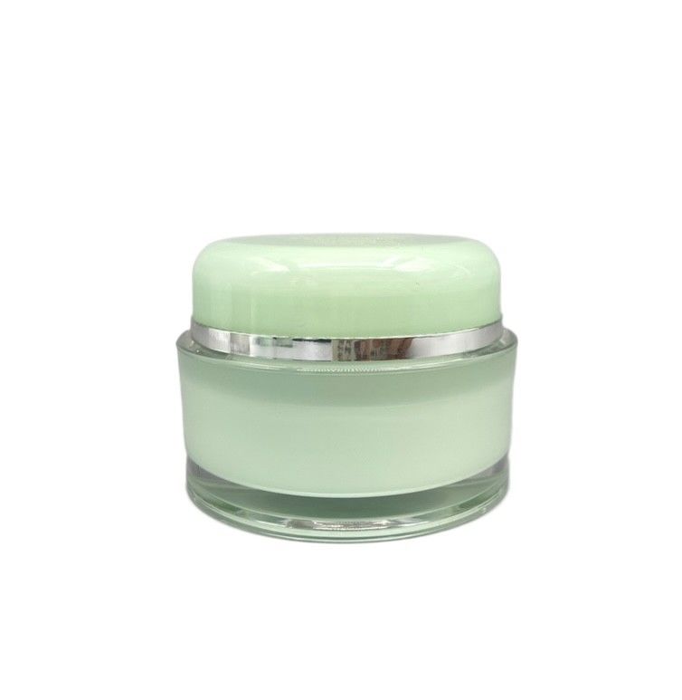 UV Proof Plastic Cosmetic Jars Round Acrylic Containers 30g 50g For Skin Care Cream