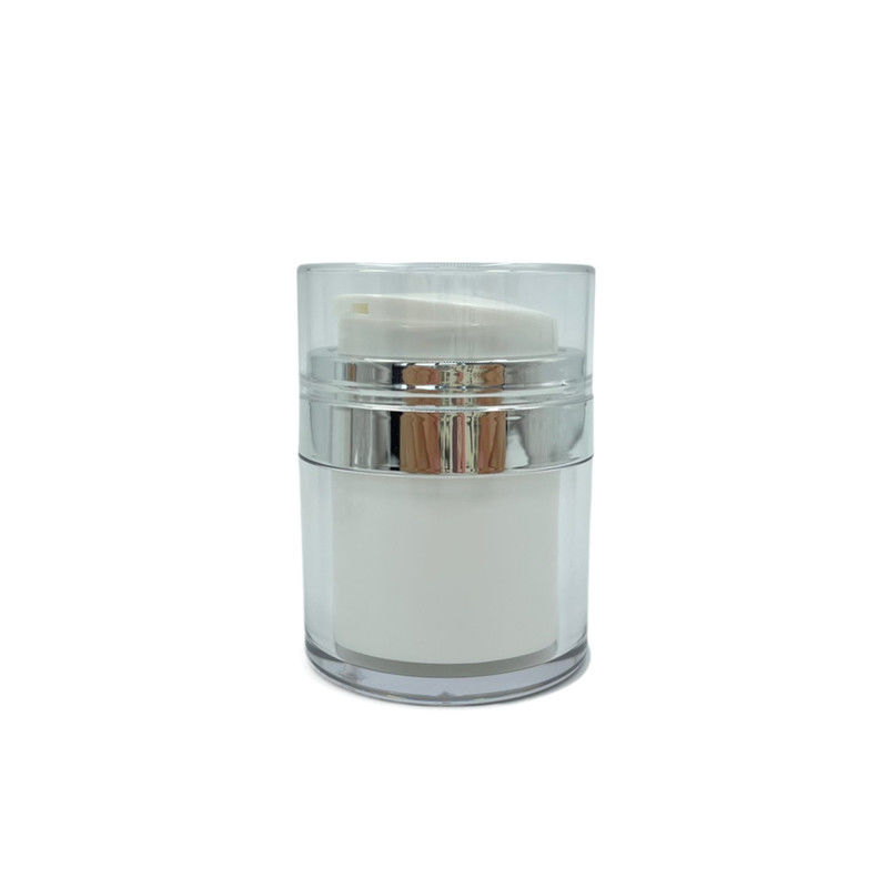 PMMA Airless Jars Cosmetic Packaging 15g 30g Round Rotary For Skin Care Cream
