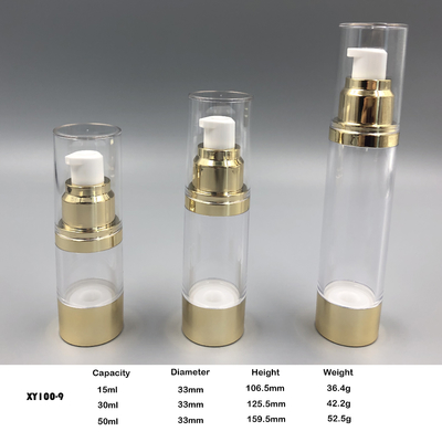 15ml, 30ml, 50ml บรรจุภัณฑ์ดูแลผิวขวดปั๊มสุญญากาศ