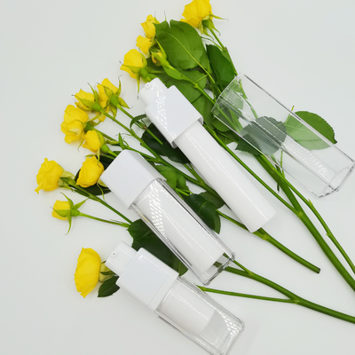 ขวดสุญญากาศสี่เหลี่ยมโรตารี่ 15ml 30ml 50ml Double Wall Silk Screening Matte บรรจุภัณฑ์ขวด