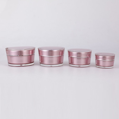 15g 30g 50g 75g หรูหราทรงกลมเอียงขวดครีมอะคริลิเปล่าบรรจุภัณฑ์เครื่องสำอางสำหรับเครื่องสำอางที่มีฝาปิด