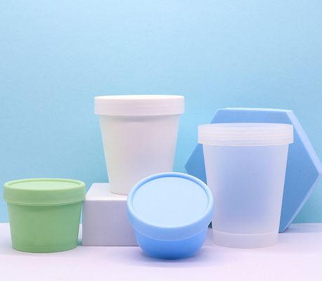 Mono Material PP ขวดเครื่องสำอาง 50ml 100ml 200ml 250ml ไอศกรีมถ้วยรูปร่าง Personal Care Jar