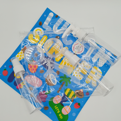 Pump Spoon Dropper Funnel ถุงล้าง PVC แบบกำหนดเองสำหรับขวดครีม Jar Travel Spray Bottle