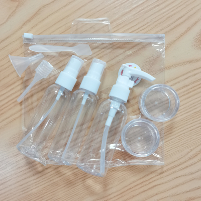 Pump Spoon Dropper Funnel ถุงล้าง PVC แบบกำหนดเองสำหรับขวดครีม Jar Travel Spray Bottle