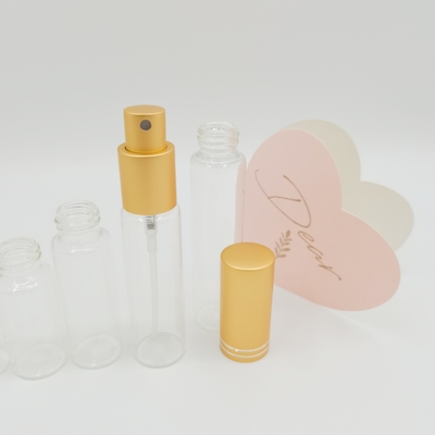 10ml 15ml 20ml 25ml 30ml หลอดขวดแก้วพร้อมเครื่องพ่นน้ำหอมอลูมิเนียม