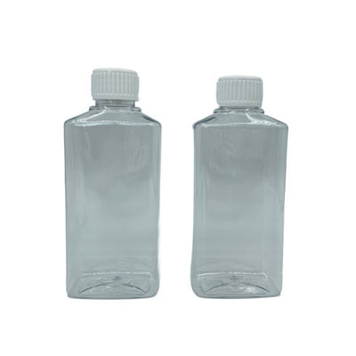 ขวดปั๊ม PET สี่เหลี่ยมรีฟิลน้ำยาบ้วนปาก 250ml ใสพร้อมฝาขาว