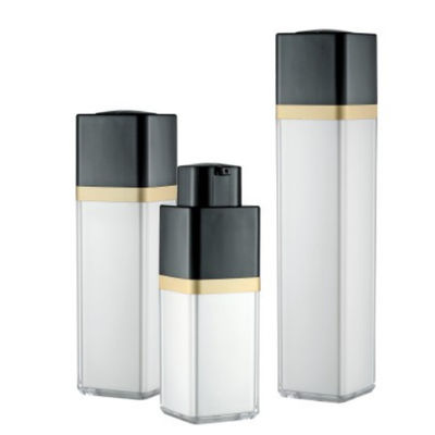 ขวดสุญญากาศสี่เหลี่ยมโรตารี่ 15ml 30ml 50ml Double Wall Silk Screening Matte บรรจุภัณฑ์ขวด